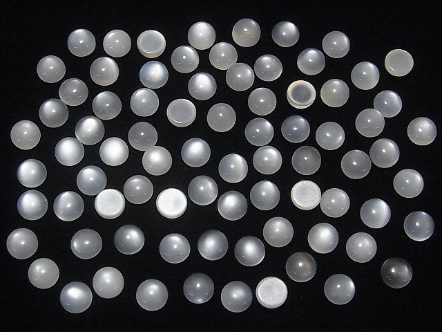 Weißer Mondstein AAA Rund Cabochon 6x6mm 10Stücke
