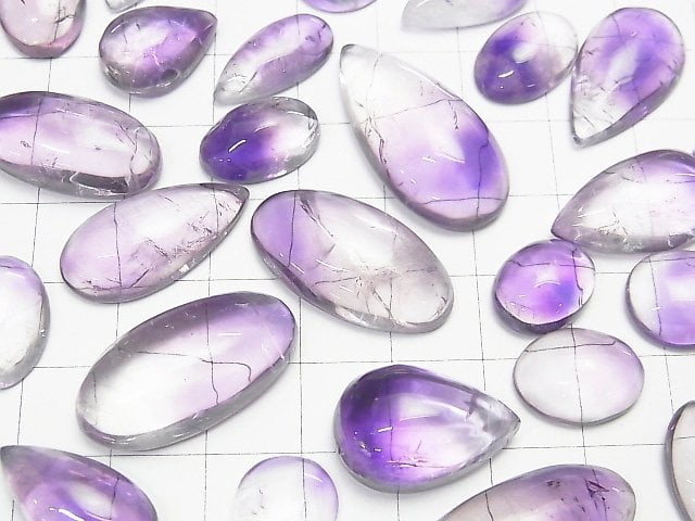 Bicolor Amethyst AA++ Cabochon Mischform 5 Stück