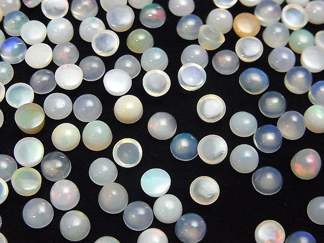 Hochwertiger Äthiopischer Opal AA+ Rund Cabochon 4x4mm 10 Stück