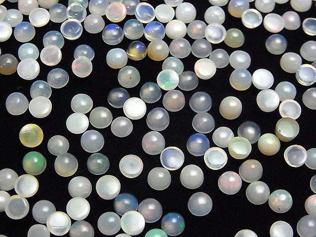 Hochwertiger Äthiopischer Opal AA+ Rund Cabochon 4x4mm 10 Stück