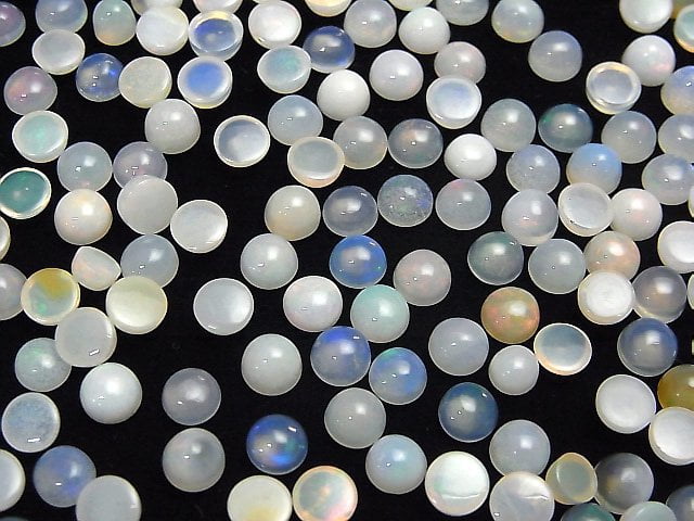 Hochwertiger Äthiopischer Opal AA+ Rund Cabochon 5x5mm 5 Stück