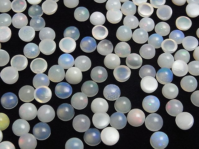 Hochwertiger Äthiopischer Opal AA+ Rund Cabochon 6x6mm 3 Stück