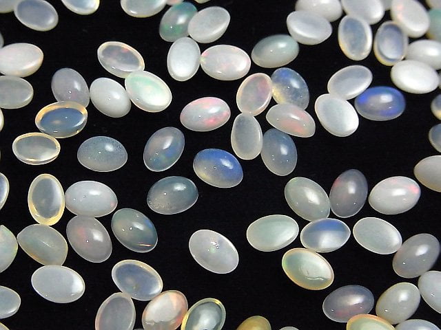 Hochwertiger Äthiopischer Opal AA+ Oval Cabochon 6x4mm 5 Stück