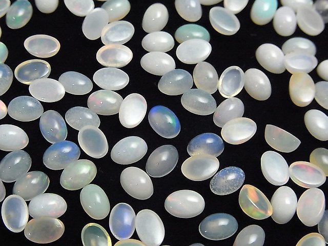 Hochwertiger Äthiopischer Opal AA+ Oval Cabochon 6x4mm 5 Stück