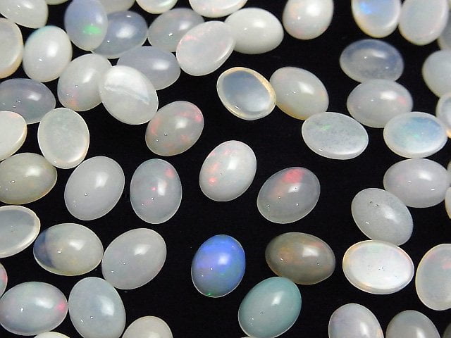 Hochwertiger Äthiopischer Opal AA+ Oval Cabochon 8x6mm 3 Stück