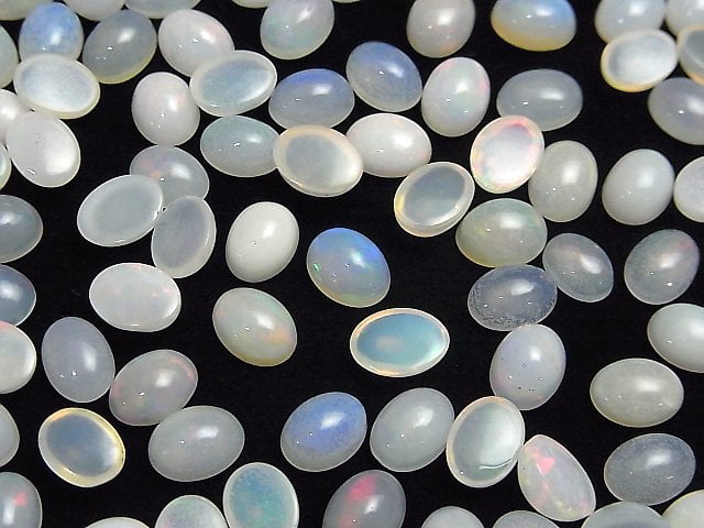 Hochwertiger Äthiopischer Opal AA+ Oval Cabochon 8x6mm 3 Stück