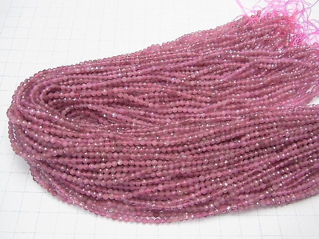 Hochwertig! Rosa Turmalin AA++ Facettierte Runde 3mm 1 Strang Perlen (ca. 15 Zoll / 37 cm)