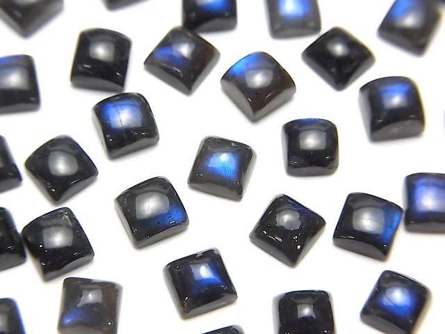 優質黑拉長石 AAA 級 - 方形素面 5x5mm 10顆