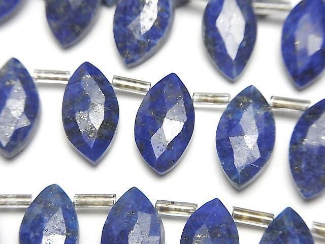 青金石 AA++ 侯爵形刻面梨形墜飾 13x7公釐 半串或1串(14顆)