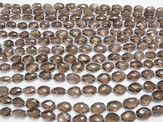 Hochwertiger Rauchquarz AAA facettierter Nugget 1 Strang Perlen (ca. 7 Zoll / 18 cm)
