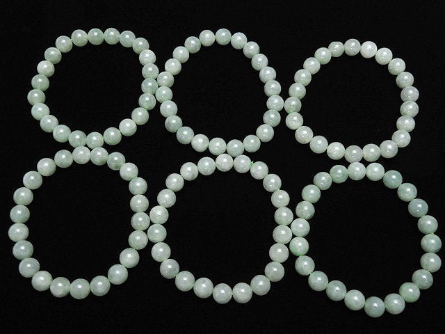 Pastellgrün! Burmesischer Jadeit AAA Rund 8mm Armband