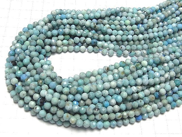 Hochwertig! Blauer Opal facettierter Rund 5mm 1Strang Perlen (ca. 15 Zoll / 36 cm)