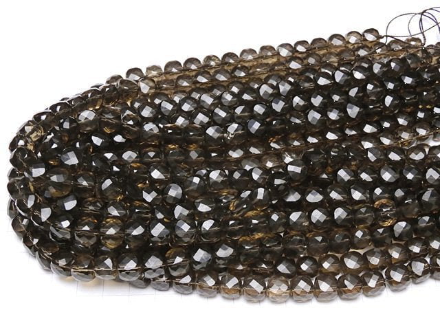 Hochwertig! Rauchquarz AAA- Würfelform 8x8x8mm halb oder 1Strang Perlen (ca. 15 Zoll / 37 cm)