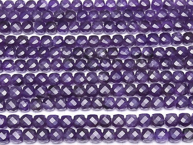 Hochwertig! Amethyst AA++ Würfelform 8x8x8mm halb oder 1Strang Perlen (ca. 15 Zoll / 37 cm)