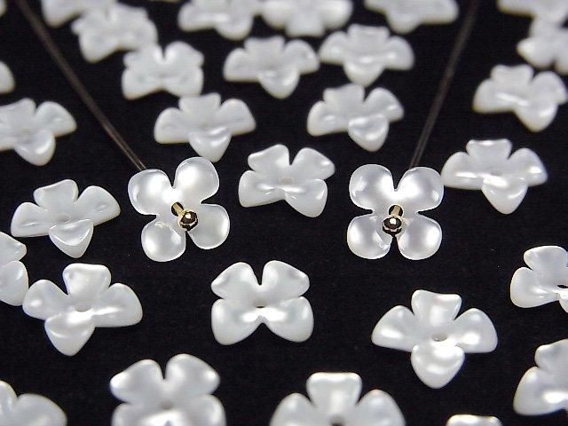 High-quality white shell (Silver-lip Oyster) AAA flower (4pcs) 8mm center hole 4pcs