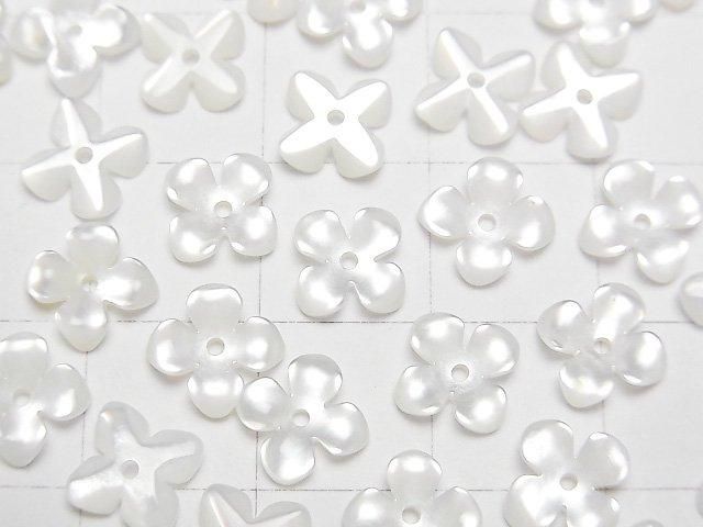 High-quality white shell (Silver-lip Oyster) AAA flower (4pcs) 8mm center hole 4pcs