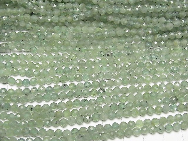 Hochwertig! Grüner Kyanit AAA- facettierte Runde 4 mm 1strang Perlen (ca. 15 Zoll / 37 cm)
