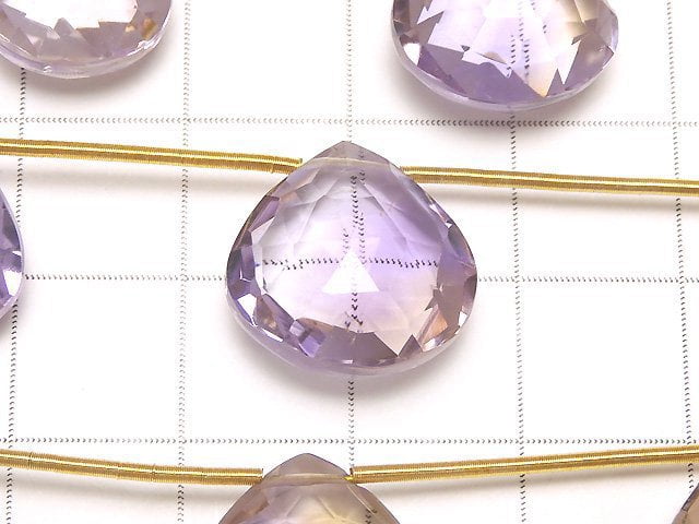 高品質紫黃晶 AAA 栗子刻面水滴 1串 (4顆)