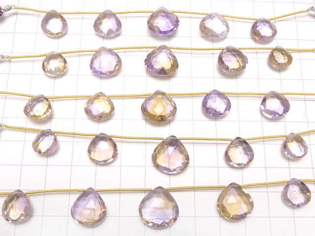 Hochwertiger Ametrin AAA Kastanienfarbene Facettierte Briolette 1Strang Perlen (4 Stück)