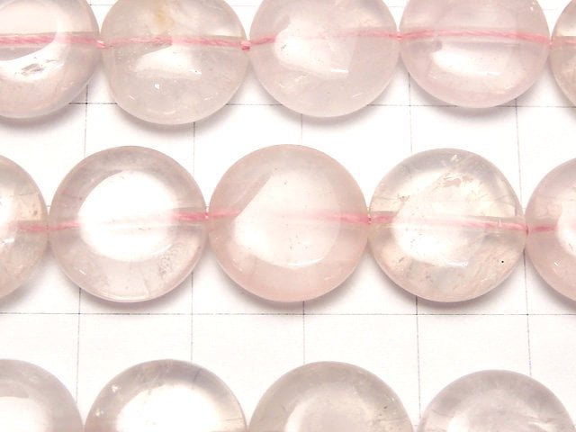 粉晶 AA++ 扁珠 14x14x5mm 1串珠子 (約14英吋 / 35公分)