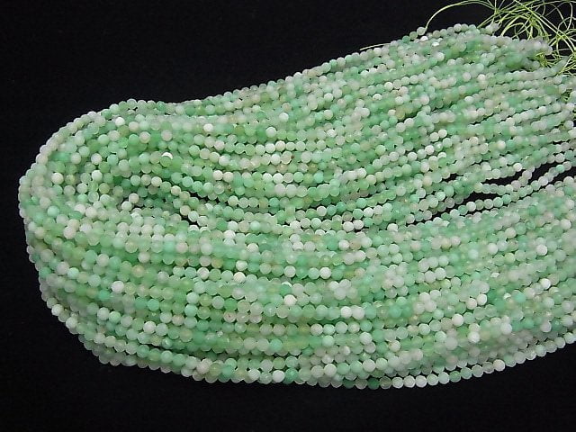 High Quality! Chrysoprase AA+ Faceted Round 3mm 1strand beads (aprx.15inch/38cm)