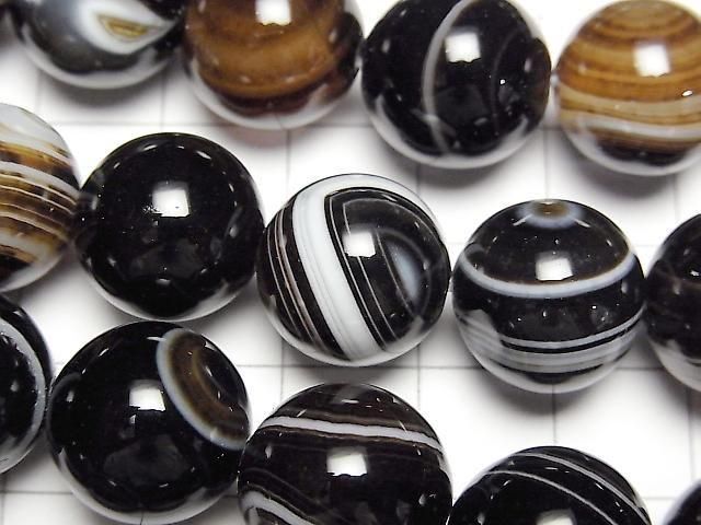 西藏瑪瑙(眼睛瑪瑙)AAA 圓形 14mm 半串珠或 1 串珠(約 15 英寸/36 厘米)