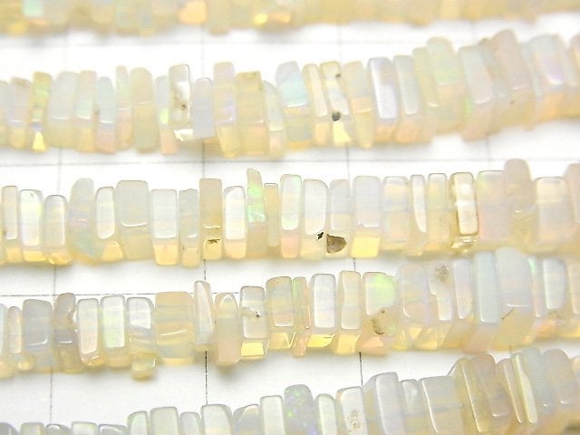 衣索比亞蛋白石 AA+ 方形扁珠 半串或一串珠子 (約8英吋/20公分)
