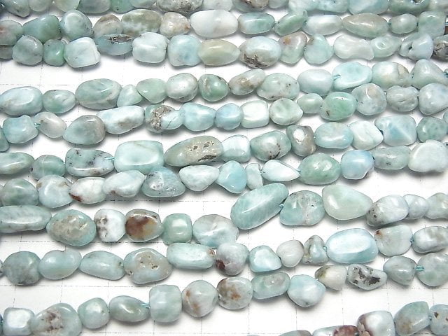 Larimar Pektolith AA Nugget 1Strang Perlen (ca. 15 Zoll / 37 cm)