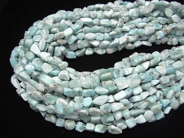 Larimar Pektolith AA Nugget 1Strang Perlen (ca. 15 Zoll / 37 cm)