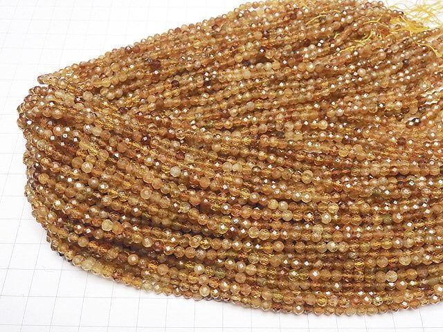 Hochwertiger! Brauner Turmalin AA++ Facettiert Runde 4mm 1Strang Perlen (ca. 15 Zoll / 37 cm)