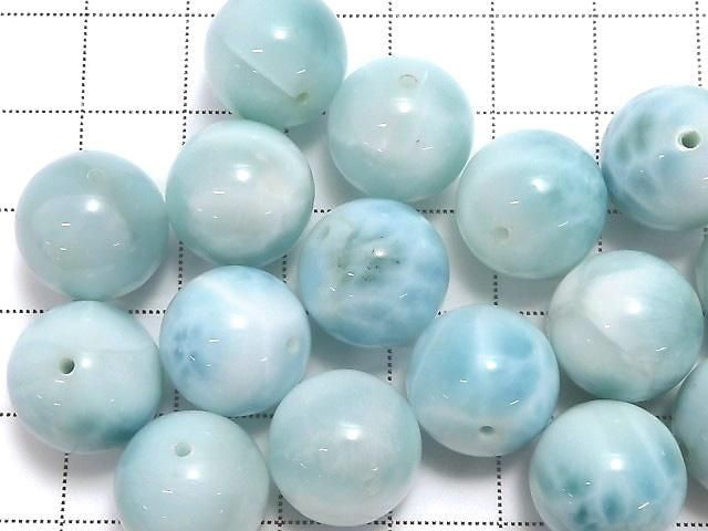 Larimar Pektolith AAA- Rund 14mm 1 Stück