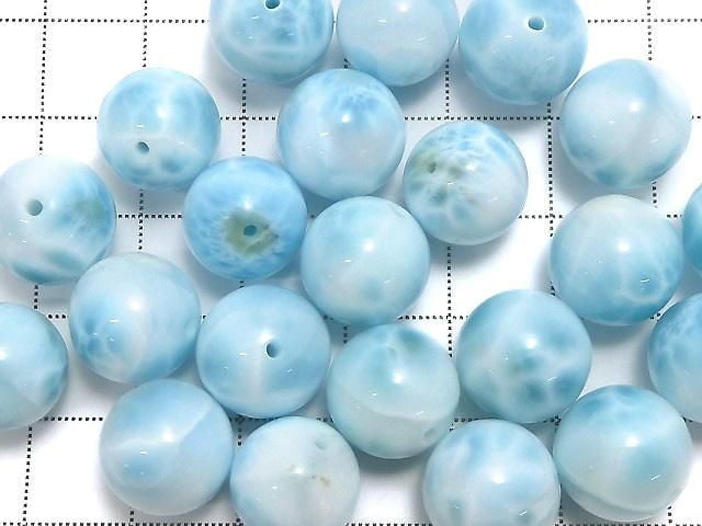 Larimar Pektolith AAA- Rund 12mm 1 Stück