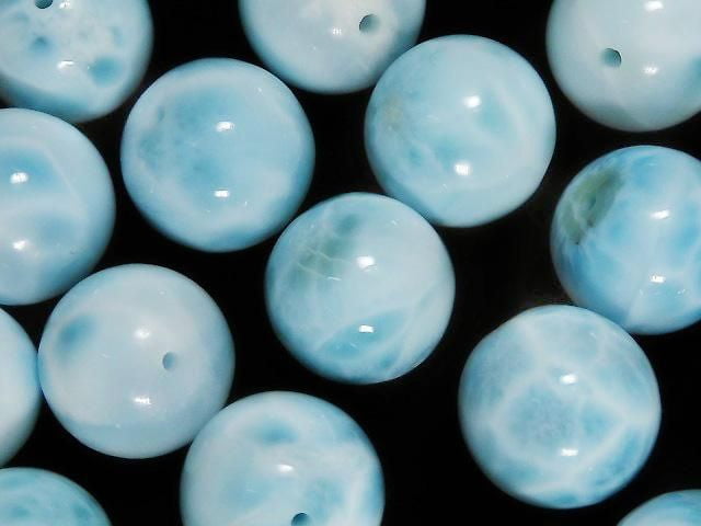 Larimar Pektolith AAA- Rund 12mm 1 Stück