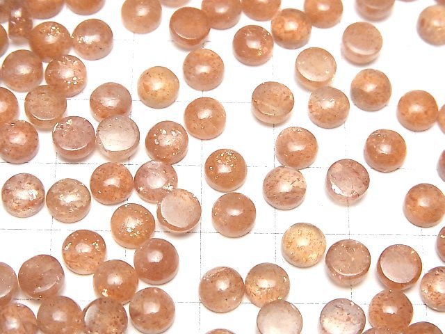 Hochwertiger Sonnenstein AA++ Rund Cabochon 6x6mm 5 Stück
