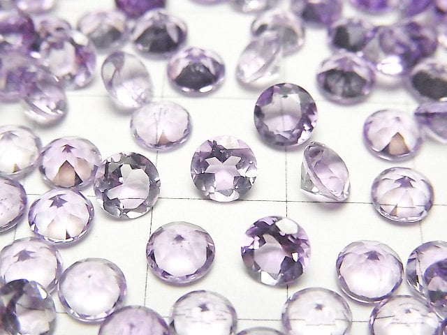 高品質紫水晶 AAA 裸石 圓刻面 5x5mm 10顆