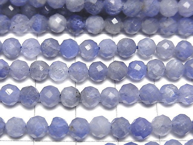 高品質!坦桑石 AA++ 切面圓珠 5毫米 半串或一串 (約15英吋/36公分)
