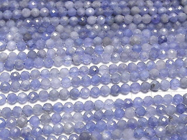 Hochwertig! Tansanit AA++ facettiert Rund 5mm halb oder 1strang Perlen (ca. 15 Zoll / 36 cm)