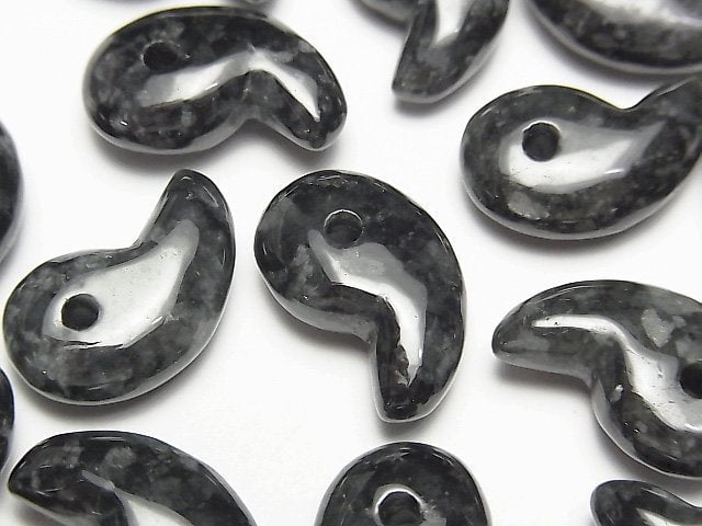 黑翡翠 AA++ 逗號形珠 20x13mm 1顆