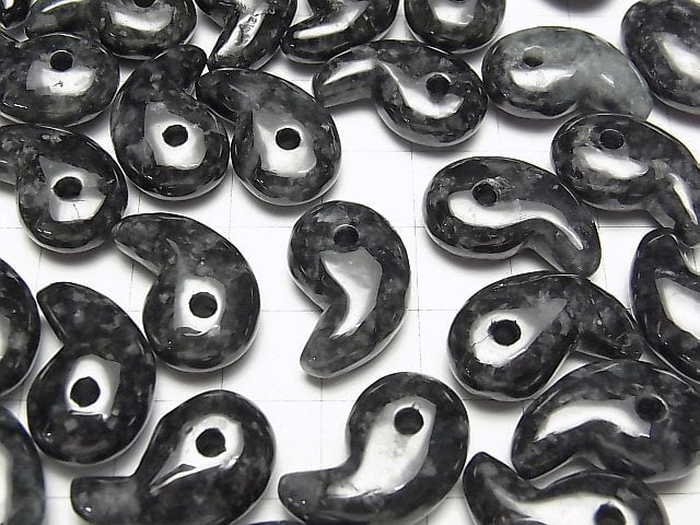黑翡翠 AA++ 逗號形珠 20x13mm 1顆
