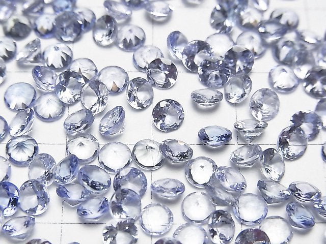 高品質坦桑石 AAA 圓刻面裸石 4x4mm 5顆