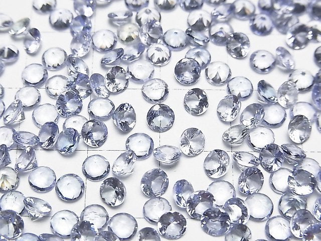 Hochwertiger Tansanit AAA lose Stein rund facettiert 4x4mm 5 Stück