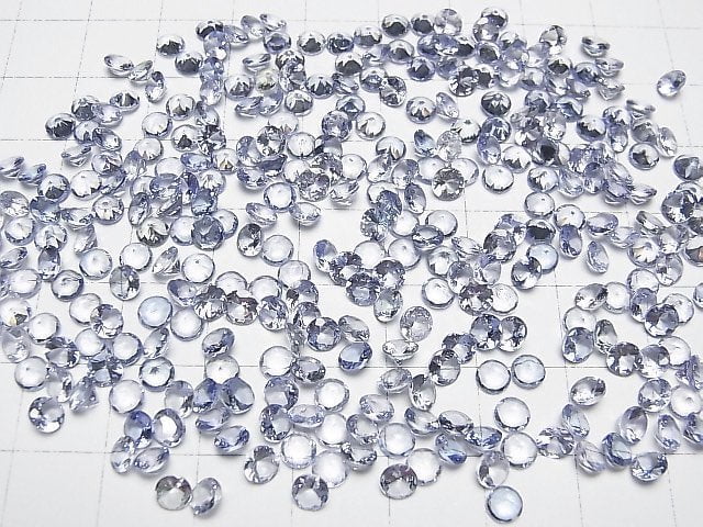 Hochwertiger Tansanit AAA lose Stein rund facettiert 4x4mm 5 Stück