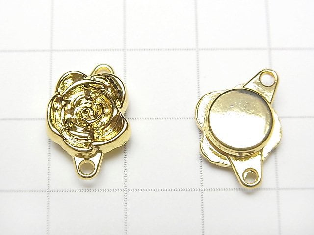 Metallteile Magnetverschluss mit Sprungring 17x11mm Blume Goldfarbe 1 Paar