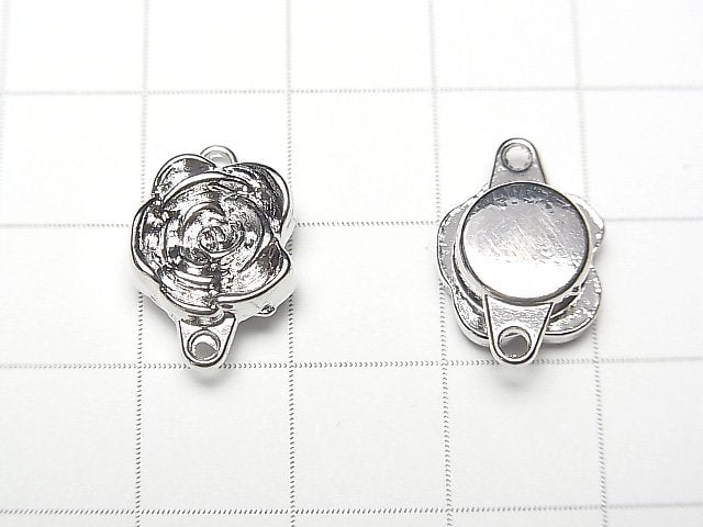 Metallteile Magnetverschluss mit Sprungring 17x11mm Blume Silberfarbe 1 Paar