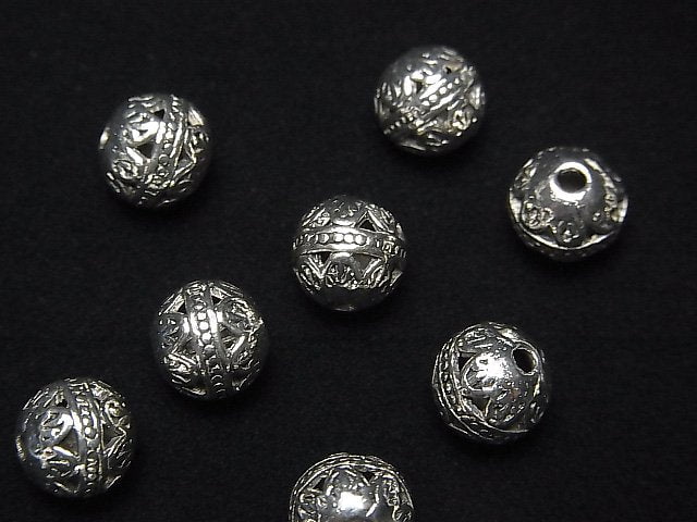 Metallteile Design Rund 8mm Silberfarbe 10 Stück