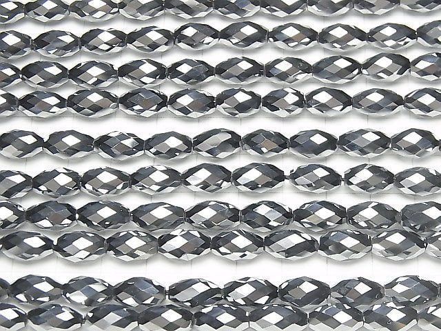 Hochwertig! Terahertz facettierte Reis 11x7x7mm halb oder 1 Strang Perlen (ca. 15 Zoll / 37 cm)