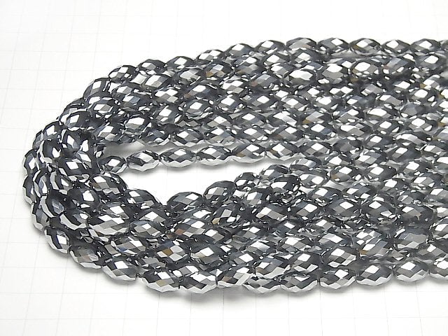Hochwertig! Terahertz facettierte Reis 11x7x7mm halb oder 1 Strang Perlen (ca. 15 Zoll / 37 cm)