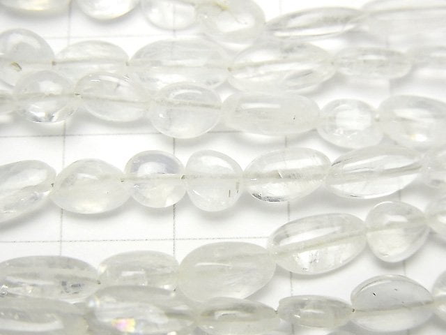 高品質彩虹月光石 AAA 級 - 塊狀半串或一串珠子 (約 17 英吋 / 43 公分)