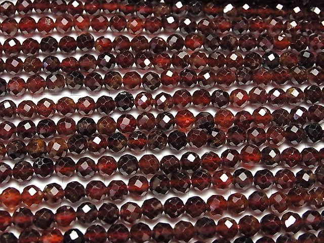 Hochwertiger! Granat AA+ Facettiert Rund 5mm 1Strang Perlen (ca. 14 Zoll / 35 cm)