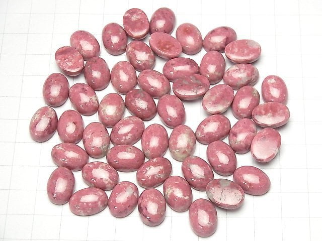 Norwegischer Thulit Oval Cabochon 14x10mm 2 Stück